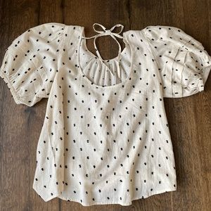 Madewell tie back puff sleeve shirt size XS EUC